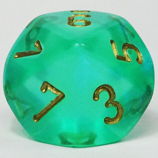 Chessex - Signature 16mm D10 - Borealis - Light Green with Gold