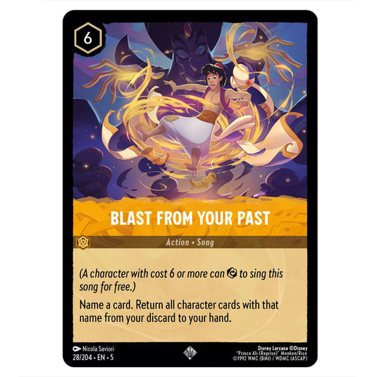 Blast From Your Past 28/204 card from the Lorcana set Shimmering Skies