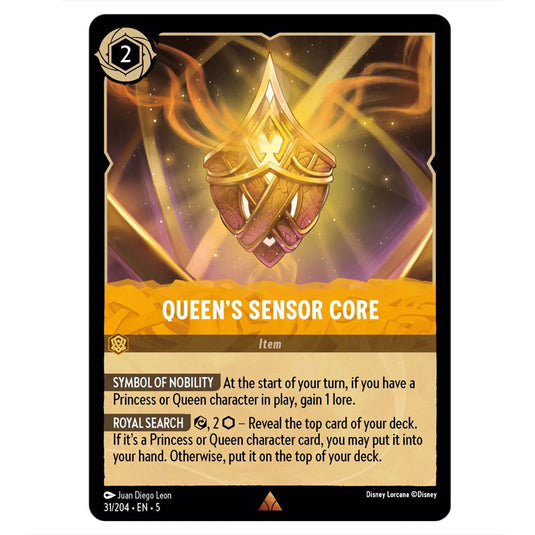 Queen's Sensor Core 31/204 card from the Lorcana set Shimmering Skies