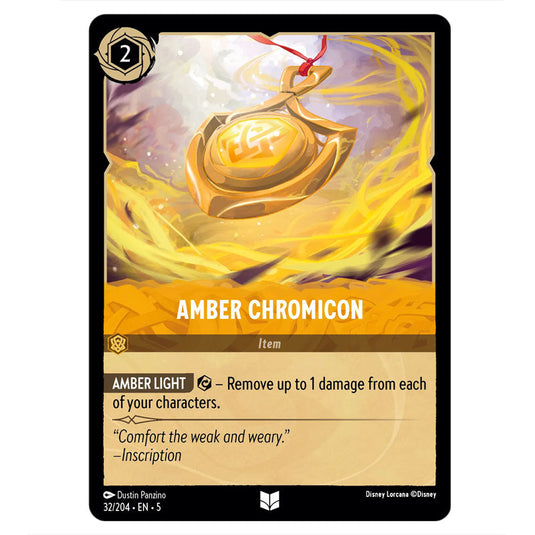 Amber Chromicon 32/204 card from the Lorcana set Shimmering Skies