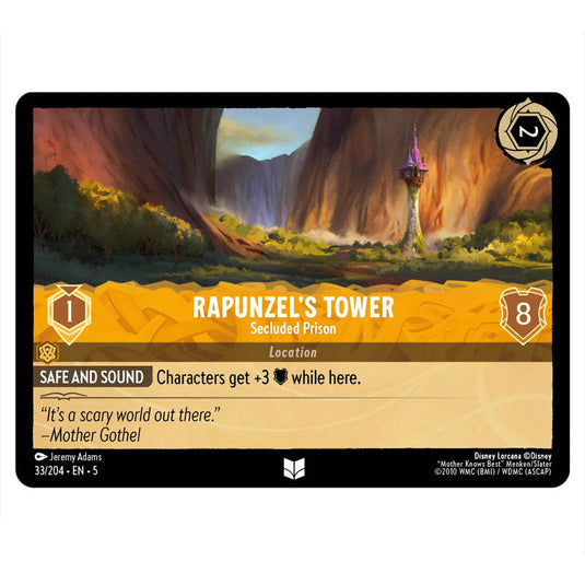 Rapunzel's Tower - Secluded Prison 33/204 card from the Lorcana set Shimmering Skies