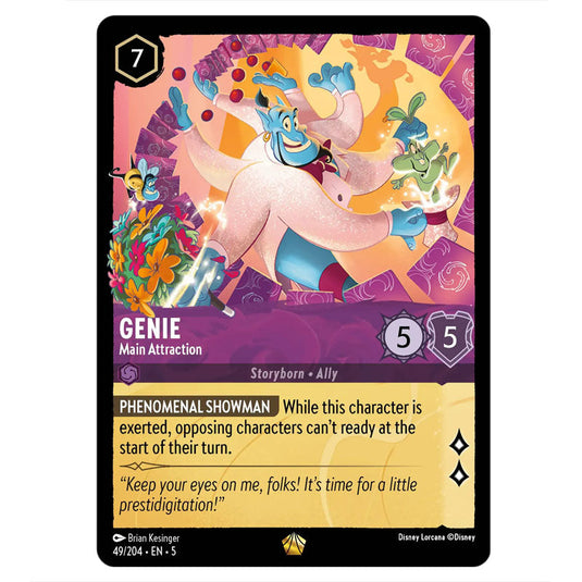 lorcana genie card Lorcana - Shimmering Skies - Genie - Main Attraction (Legendary)