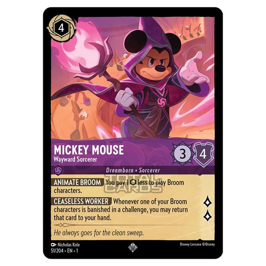 Lorcana - The First Chapter - Mickey Mouse - Wayward Sorcerer (Super Rare) - 051/204