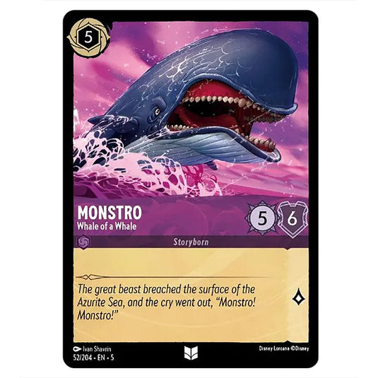 Monstro - Whale of a Whale 52/204 card from the Lorcana set Shimmering Skies