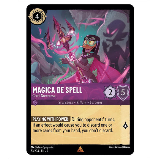 Magica De Spell - Cruel Sorceress 53/204 card from the Lorcana set Shimmering Skies