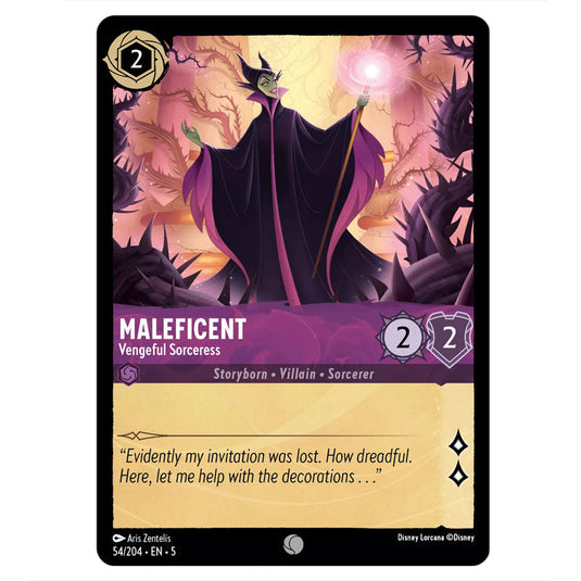 Maleficent - Vengeful Sorceress 54/204 card from the Lorcana set Shimmering Skies