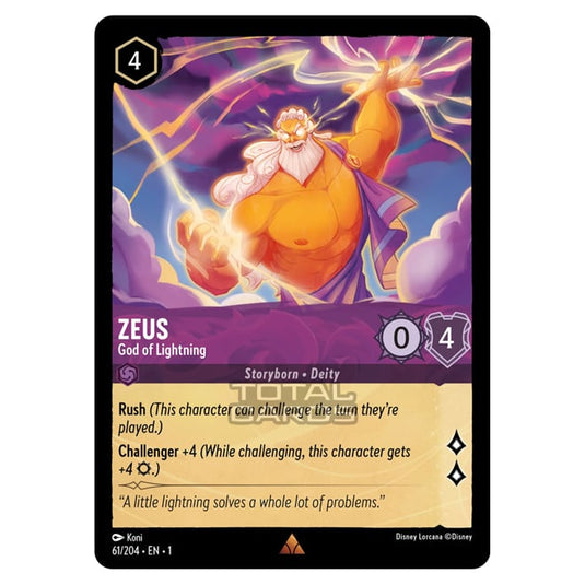 Lorcana - The First Chapter - Zeus - God of Lightning (Rare) - 061/204