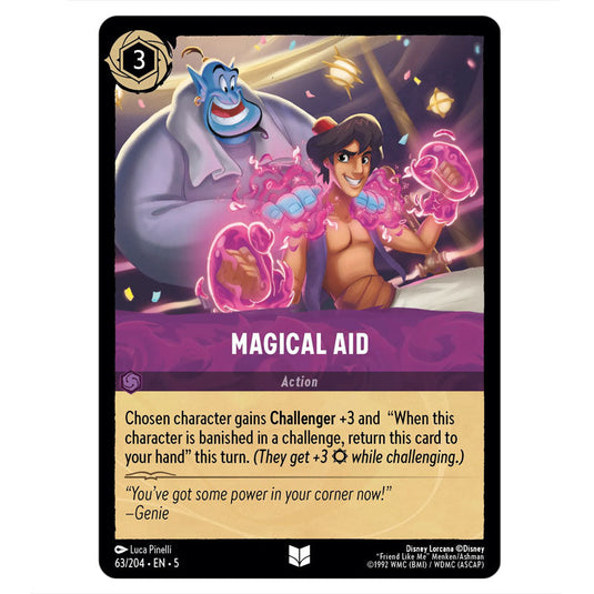 Magical Aid 63/204 card from the Lorcana set Shimmering Skies