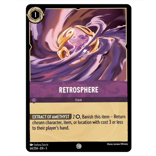 Retrosphere 64/204 card from the Lorcana set Shimmering Skies