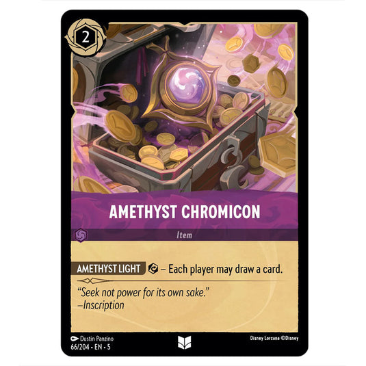 Amethyst Chromicon 66/204 card from the Lorcana set Shimmering Skies