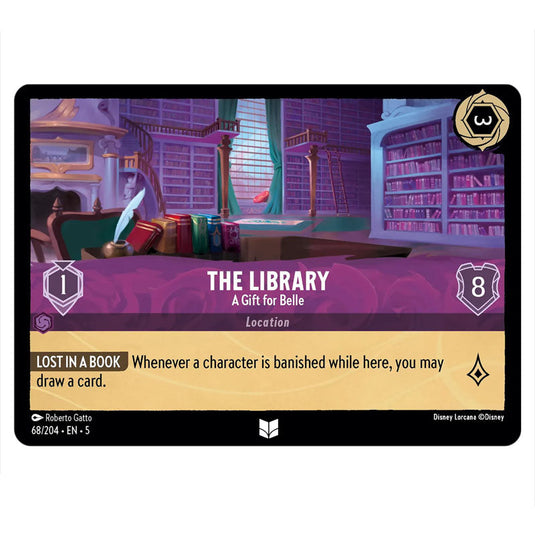 The Library - A Gift for Belle 68/204 card from the Lorcana set Shimmering Skies