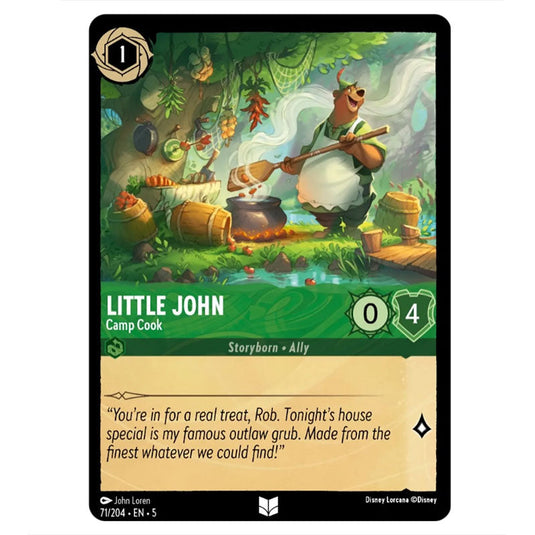 Little John - Camp Cook 71/204 card from the Lorcana set Shimmering Skies