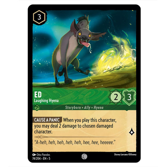 Ed - Laughing Hyena 74/204 card from the Lorcana set Shimmering Skies