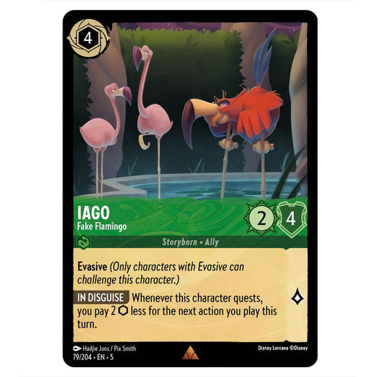 Iago - Fake Flamingo 79/204 card from the Lorcana set Shimmering Skies