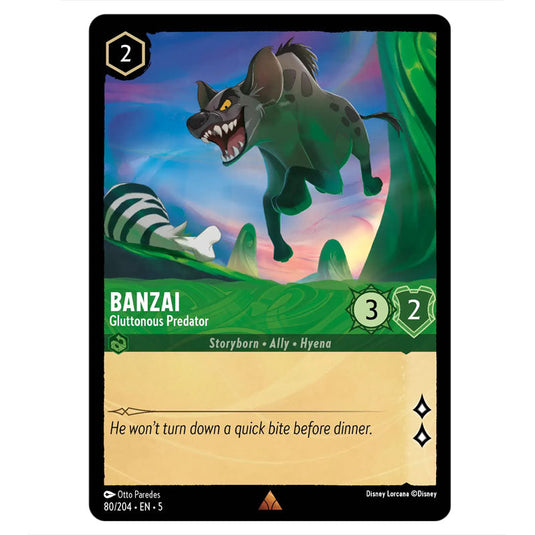 Banzai - Gluttonous Predator 80/204 card from the Lorcana set Shimmering Skies