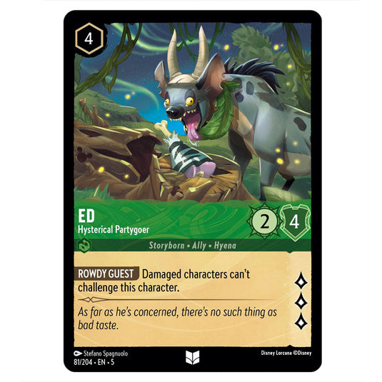 Ed - Hysterical Partygoer 81/204 card from the Lorcana set Shimmering Skies