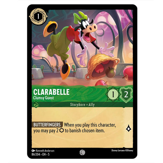 Clarabelle - Clumsy Guest 86/204 card from the Lorcana set Shimmering Skies