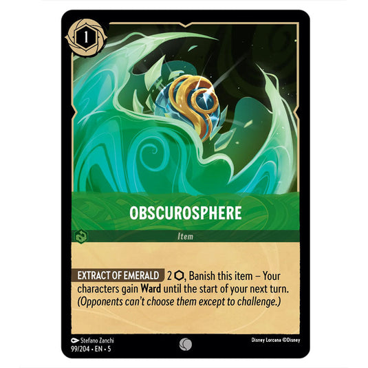 Obscurosphere 99/204 card from the Lorcana set Shimmering Skies