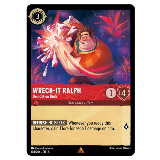 Wreck-It Ralph - Demolition Dude 104/204 card from the Lorcana set Shimmering Skies