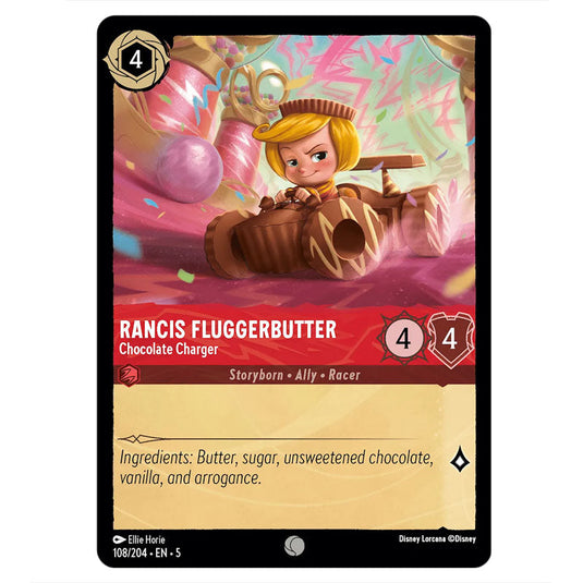 Rancis Fluggerbutter - Chocolate Charger 108/204 card from the Lorcana set Shimmering Skies