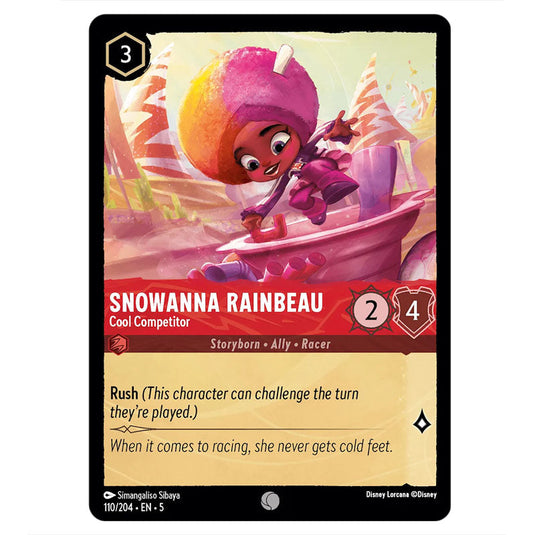 Snowanna Rainbeau - Cool Competitor 110/204 card from the Lorcana set Shimmering Skies