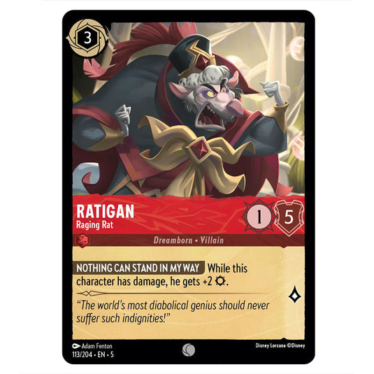 ratigan lorcana card Lorcana - Shimmering Skies - Ratigan - Raging Rat (Common)