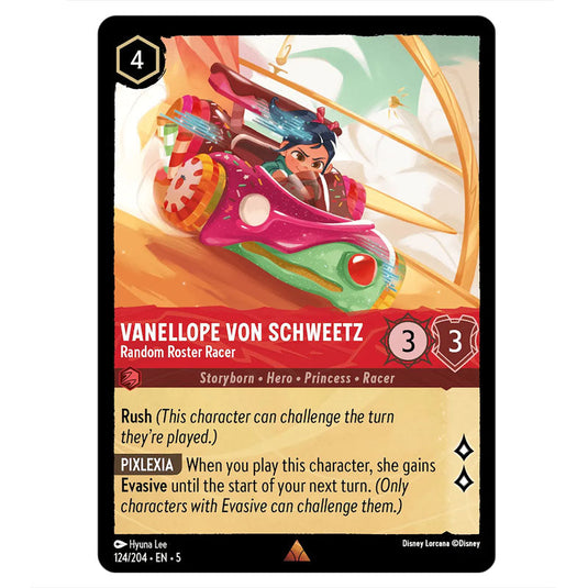 Vanellope von Schweetz - Random Roster Racer 124/204 card from the Lorcana set Shimmering Skies