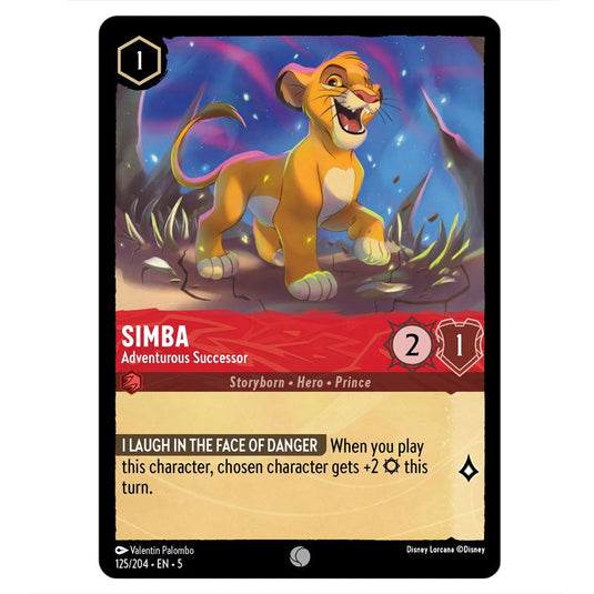 Simba - Adventurous Successor 125/204 card from the Lorcana set Shimmering Skies