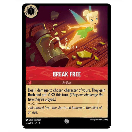 Break Free 127/204 card from the Lorcana set Shimmering Skies