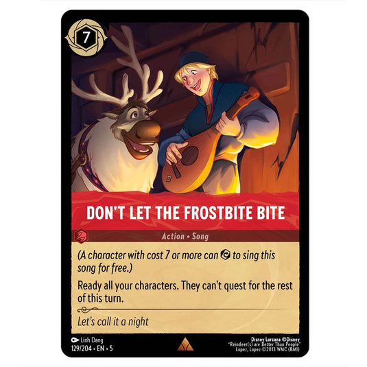 Don't Let The Frostbite Bite 129/204 card from the Lorcana set Shimmering Skies