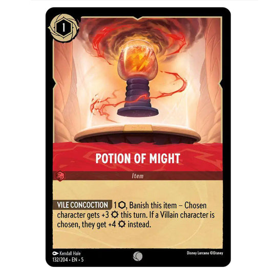 Potion of Might 132/204 card from the Lorcana set Shimmering Skies