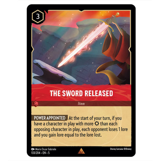 The Sword Released 133/204 card from the Lorcana set Shimmering Skies