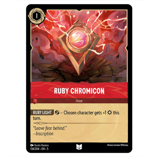 Ruby Chromicon 134/204 card from the Lorcana set Shimmering Skies