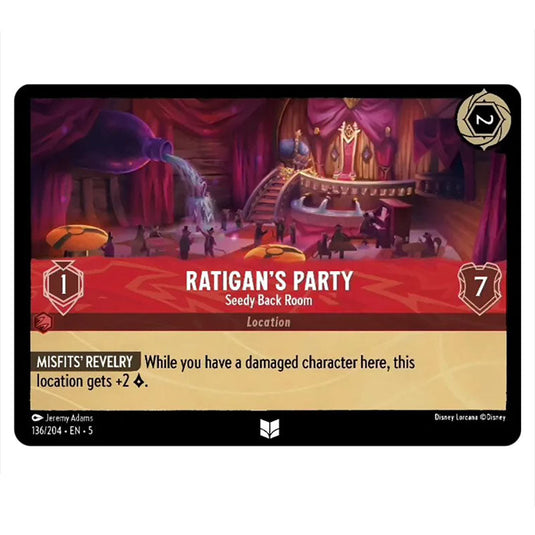 Ratigan's Party - Seedy Back Room 136/204 card from the Lorcana set Shimmering Skies