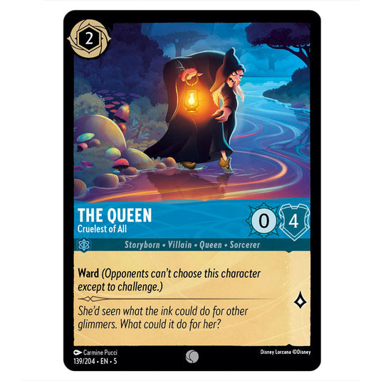 The Queen - Cruelest of All 139/204 card from the Lorcana set Shimmering Skies