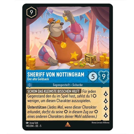 Sheriff Of Nottingham - Bushel Britches 145/204 card from the Lorcana set Shimmering Skies