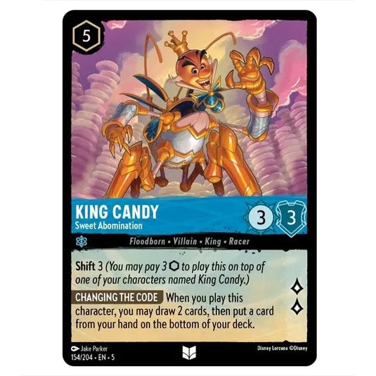 King Candy - Sweet Abomination 154/204 card from the Lorcana set Shimmering Skies