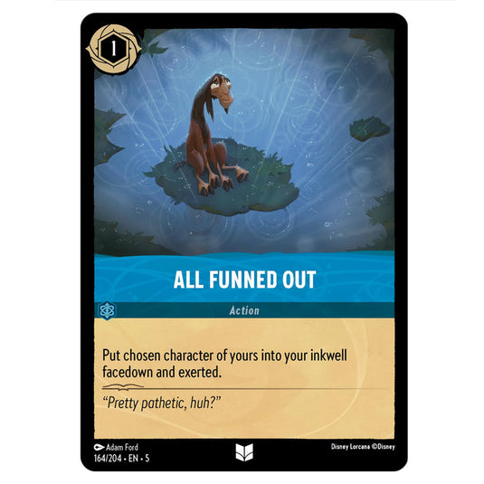 All Funned Out 164/204 card from the Lorcana set Shimmering Skies