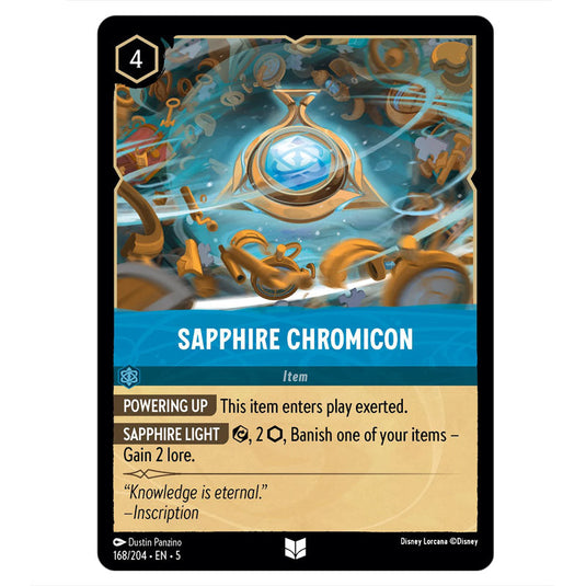 Sapphire Chromicon 168/204 card from the Lorcana set Shimmering Skies