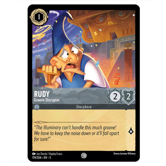 Rudy - Groove Disruptor 174/204 card from the Lorcana set Shimmering Skies