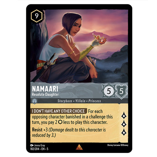 Namaari - Resolute Daughter 182/204 card from the Lorcana set Shimmering Skies