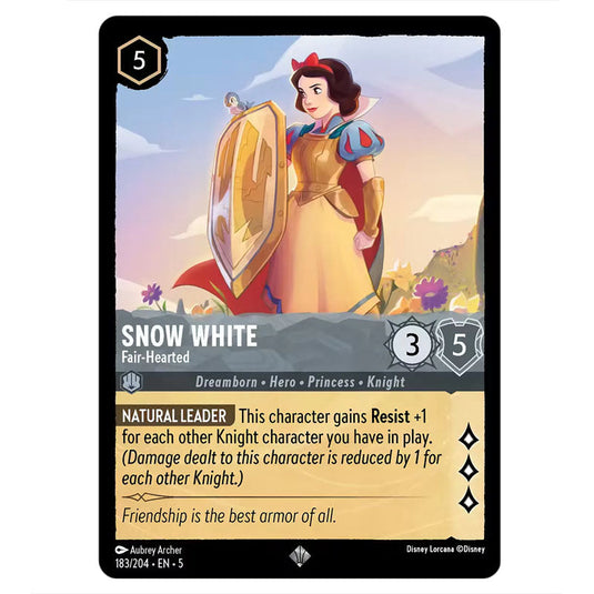 Snow White - Fair-Hearted 183/204 card from the Lorcana set Shimmering Skies