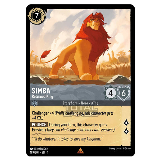 Lorcana - The First Chapter - Simba - Returned King (Rare) - 189/204