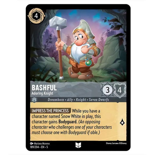 Bashful - Adoring Knight 189/204 card from the Lorcana set Shimmering Skies