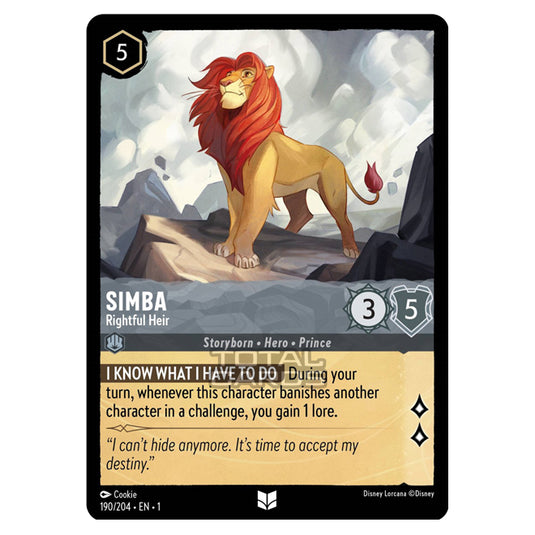 Lorcana - The First Chapter - Simba - Rightful Heir (Uncommon) - 190/204