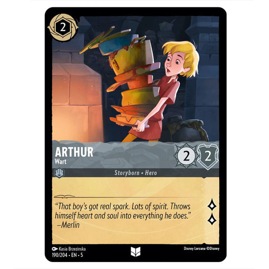 Arthur - Wart 190/204 card from the Lorcana set Shimmering Skies