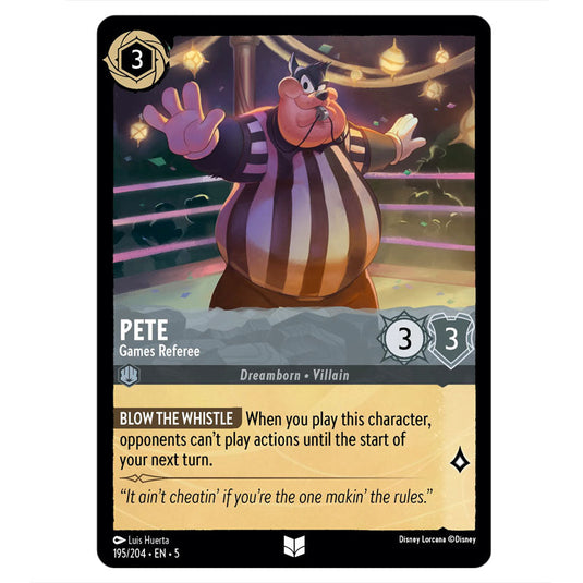 Pete - Game Referee 195/204 card from the Lorcana set Shimmering Skies