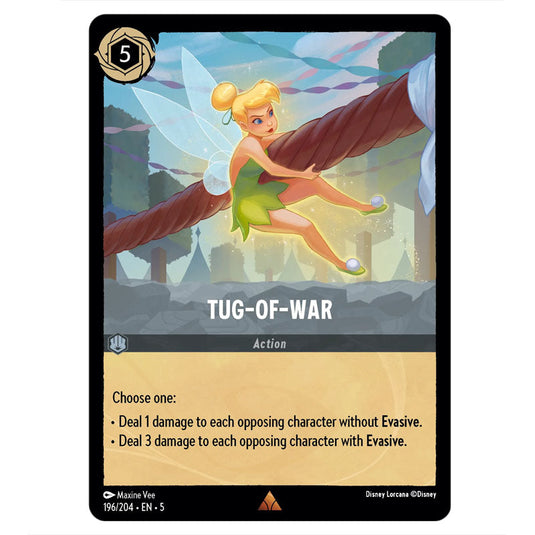 Tug-of-War 196/204 card from the Lorcana set Shimmering Skies