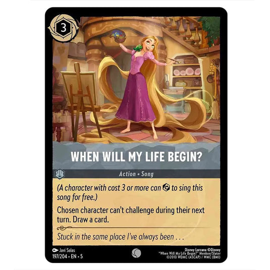 When Will My Life Begin? 197/204 card from the Lorcana set Shimmering Skies