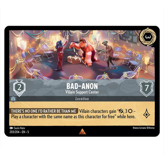 Bad-Anon - Villain Support Center 203/204 card from the Lorcana set Shimmering Skies